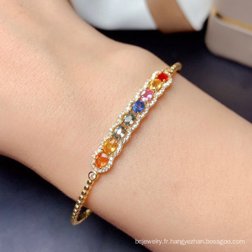 Shangjie OEM Bracelets colorés Bracelets en cuivre Rhingestone Mama Bracelet Jewelry Women Bracelet